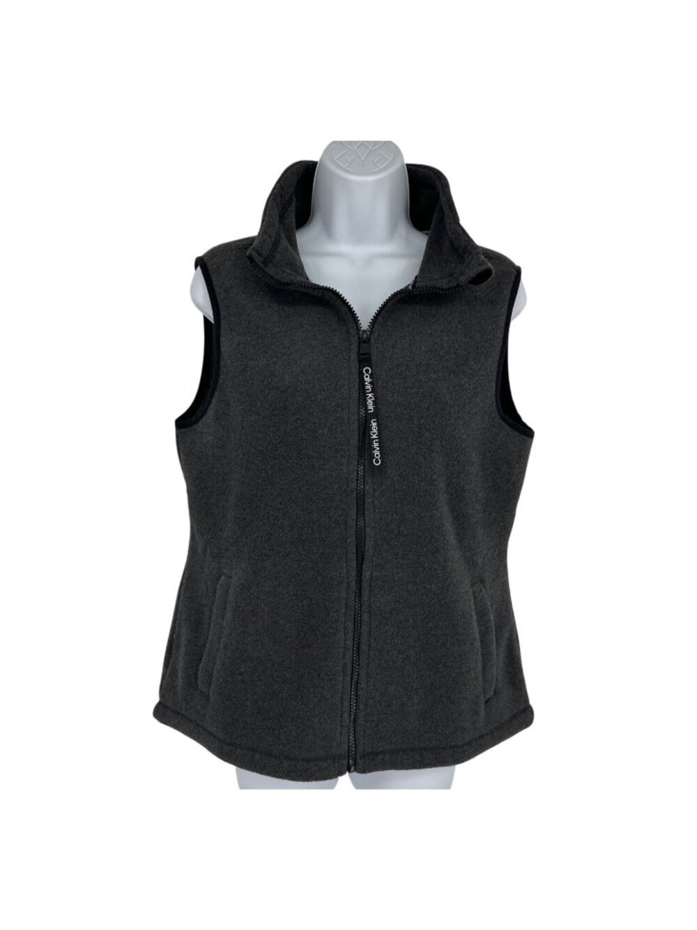 Calvin Klein Performance Women's Sleeveless Fleece Vest Zip Front Size M